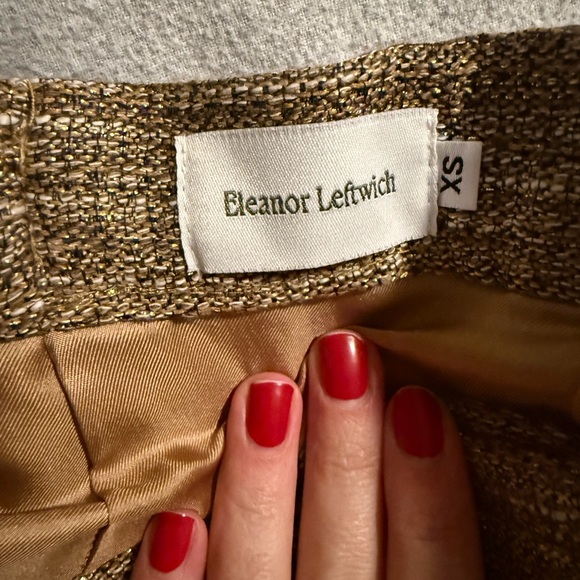 Eleanor Leftwich Gold Tweed Ellis Pants XS